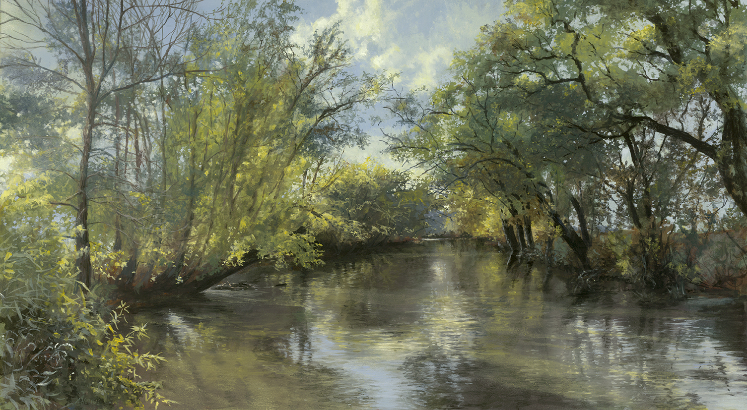 VIEW OF THE BARABOO RIVER  - sold